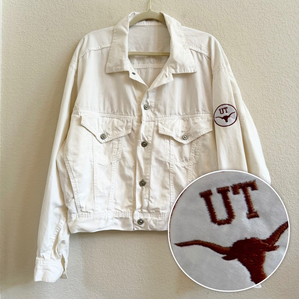 UT Longhorns Trucker Jacket Cotton Size XL Gameday Texas Clean Girl